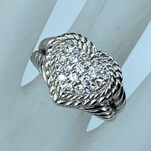 JR9012 Judith Ripka Sterling Silver CZ Heart Ring